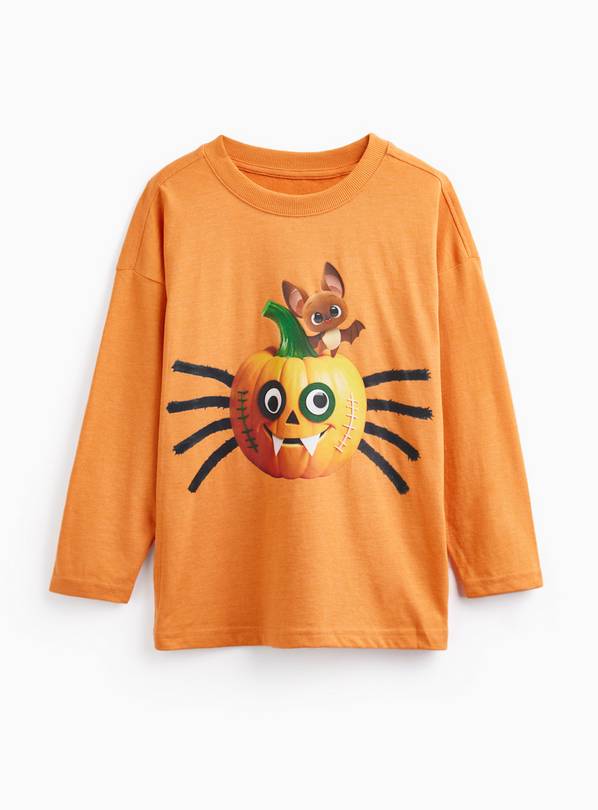 Orange Halloween Pumpkin Long Sleeve T-Shirt 4-5 years